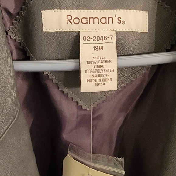 Roaman's Women's Leather Trench Coat New - Picture 2 of 8